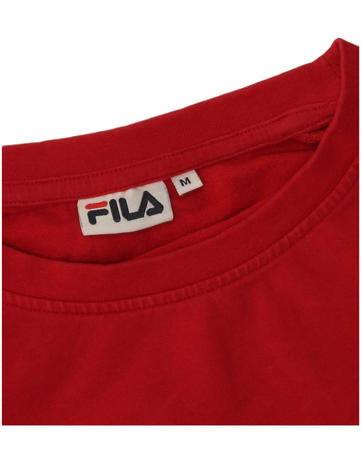 Fila Damen Grafik-Sweatshirt-Pullover UK 14 Mittelrot