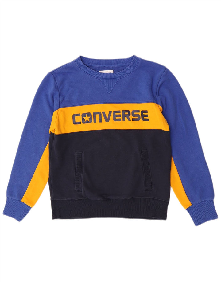 Converse Grafik-Sweatshirt für Jungen, 10–11 Jahre, Mittelblau, Farbblock