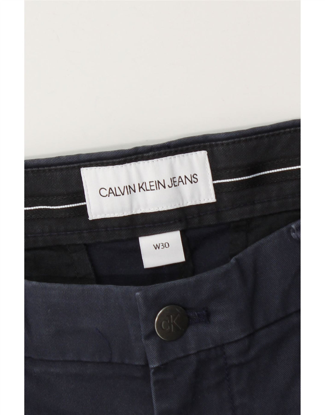 Calvin Klein Herren Chinoshorts W30 Medium Navy Blue Cotton