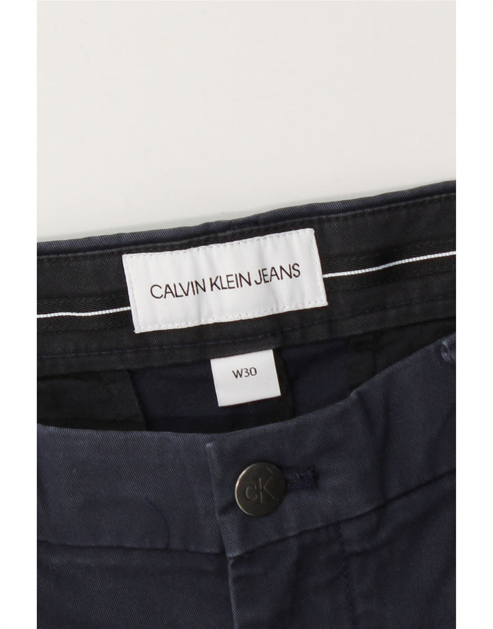 Calvin Klein Herren Chinoshorts W30 Medium Navy Blue Cotton