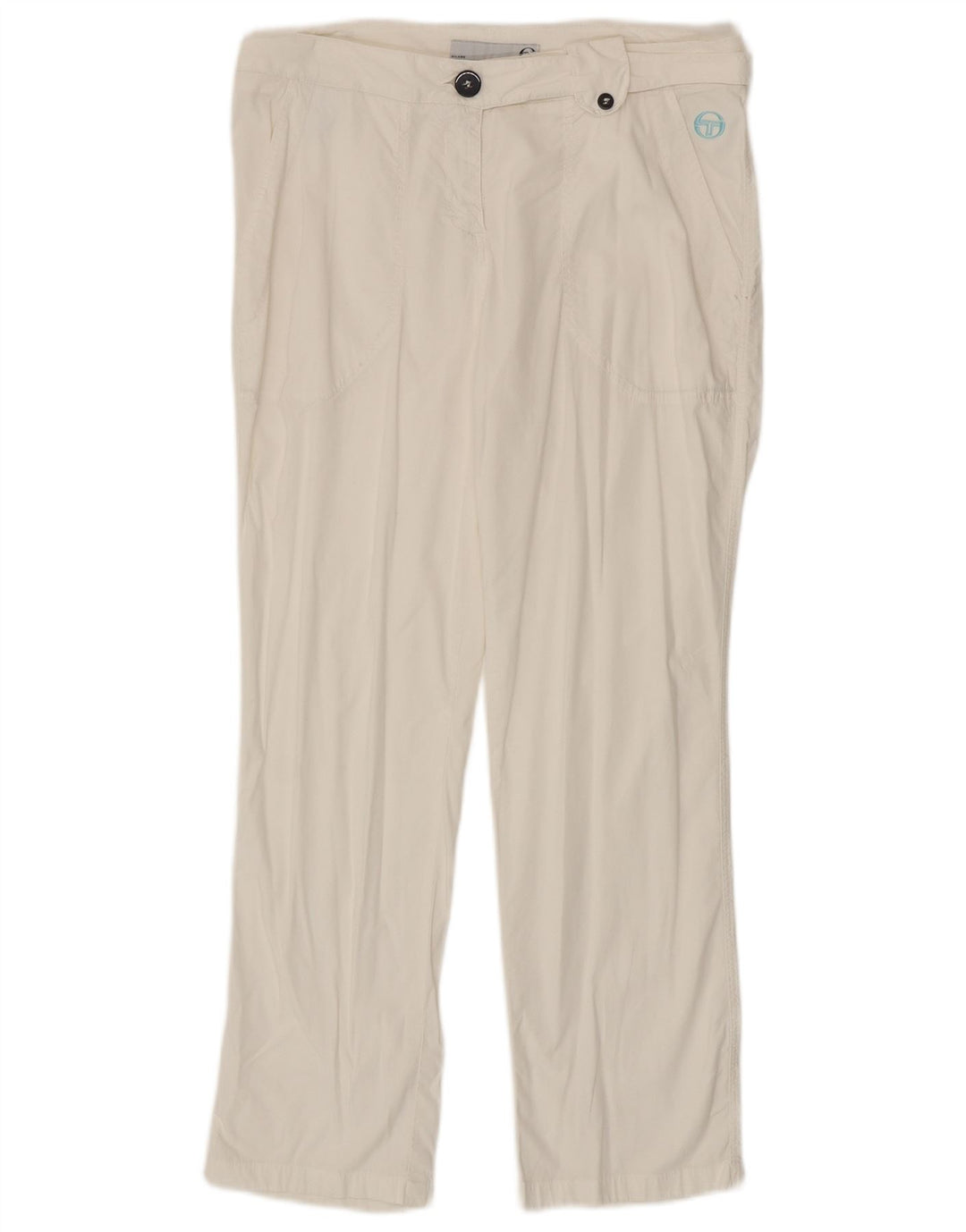 Sergio Tacchini Damen gerade Chinohose IT 44 Medium W30 L27 Weiß