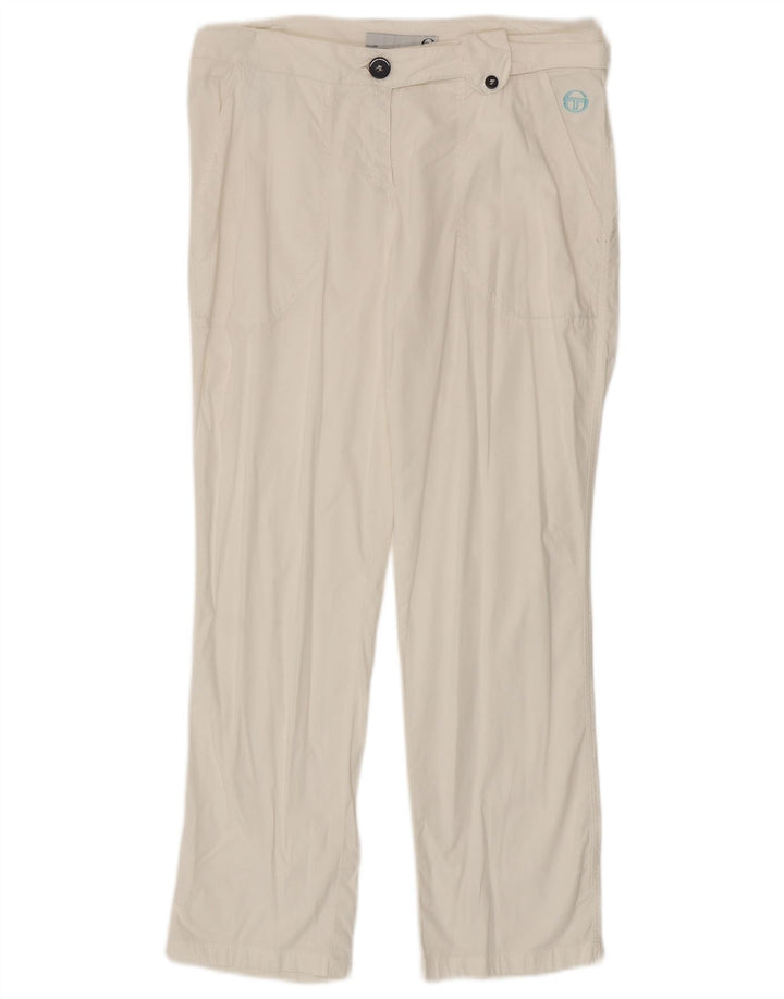 Sergio Tacchini Damen gerade Chinohose IT 44 Medium W30 L27 Weiß