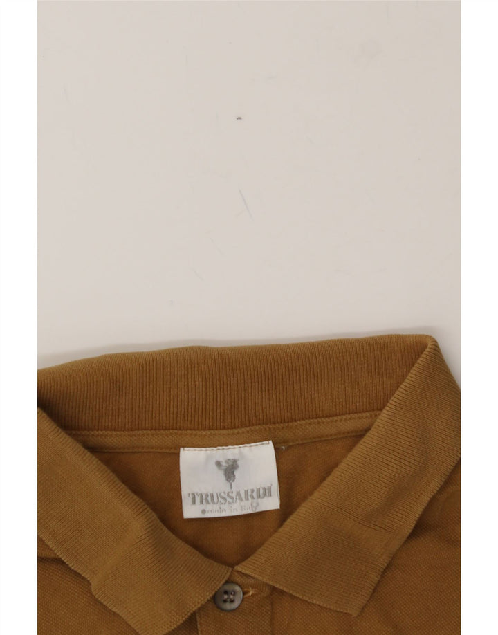 TRUSSARDI Mens Polo Shirt Large Brown Vintage Trussardi and Second-Hand Trussardi from Messina Hembry 