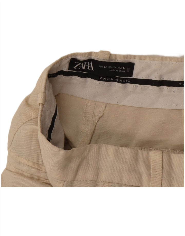 Zara Damen Bootcut Chino Hose XS W24 L30 Beige