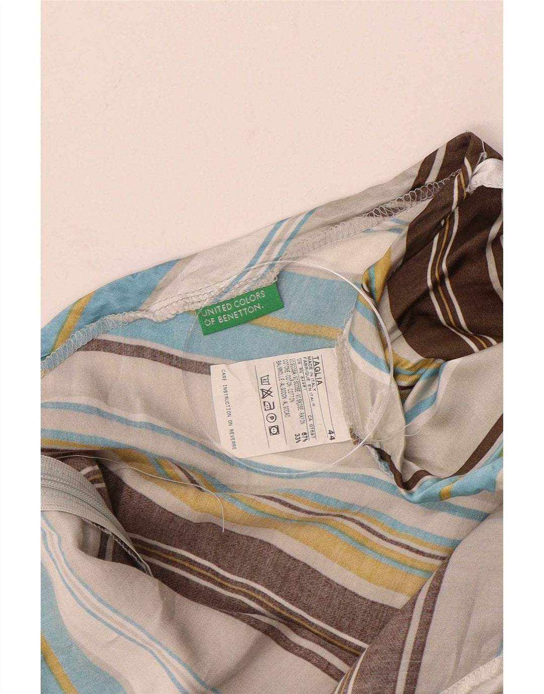 Benetton Damen Asymmetrischer Rock IT 44 Medium W36 Mehrfarbig gestreift