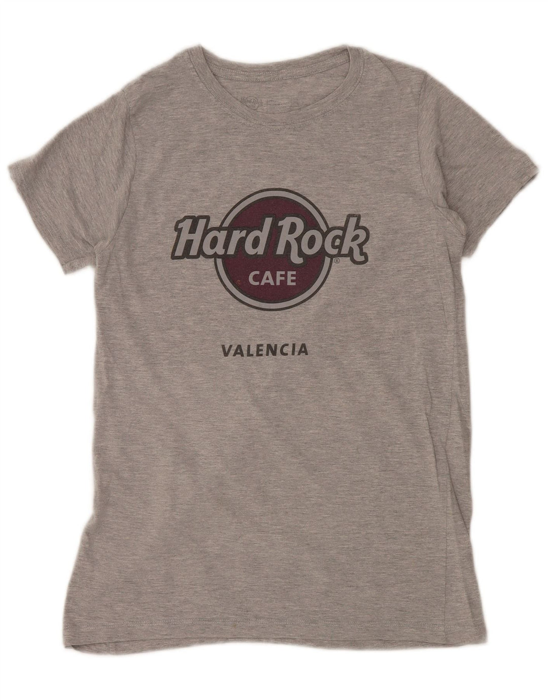 HARD ROCK CAFE Damen Valencia Graphic T-Shirt Top UK 12 Mittelgrau