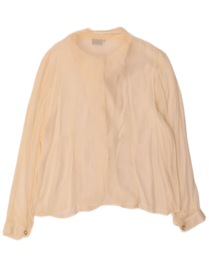 LORENA Womens Front Tie Shirt Blouse UK 14 Large Beige