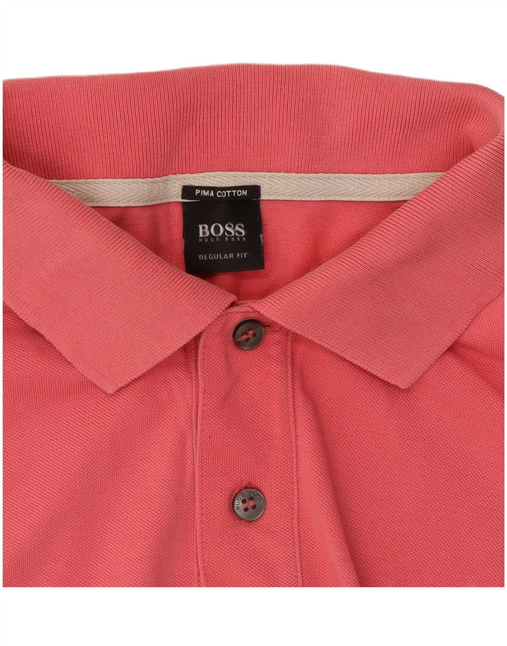 Hugo Boss Herren-Poloshirt mit normaler Passform, große rote Baumwolle
