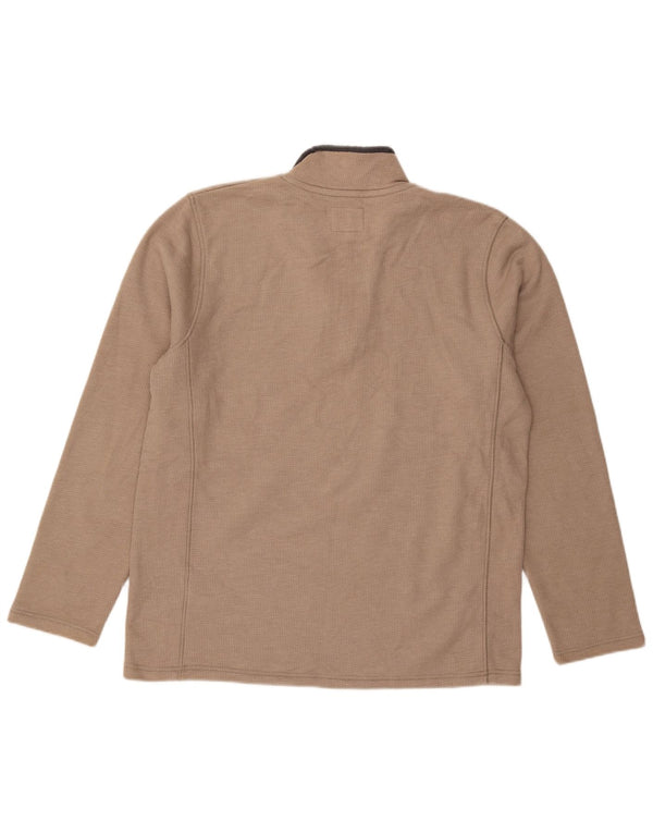 Mountain Warehouse Herren-Pullover mit Reißverschluss am Kragen, mittelbeige Baumwolle