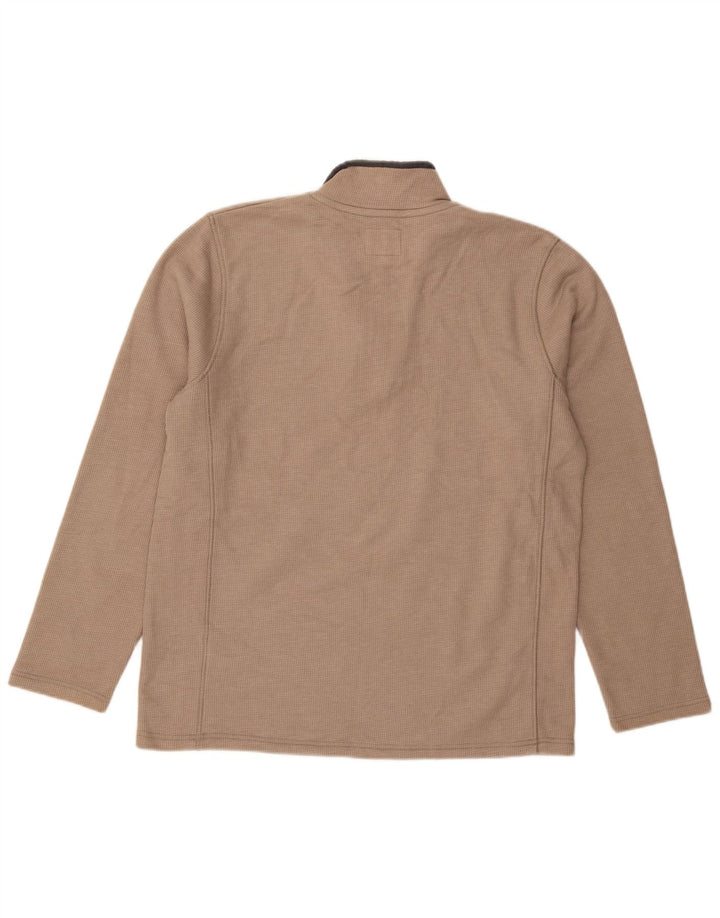 Mountain Warehouse Herren-Pullover mit Reißverschluss am Kragen, mittelbeige Baumwolle