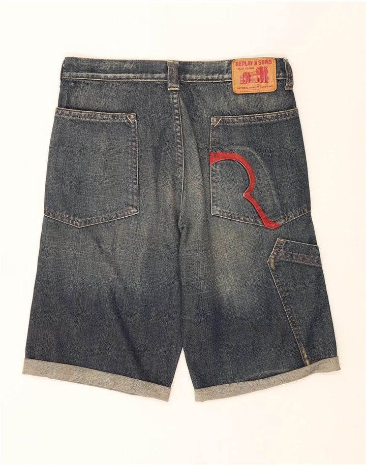 REPLAY Denim-Shorts für Jungen, 11–12 Jahre, W29, marineblaue Baumwolle