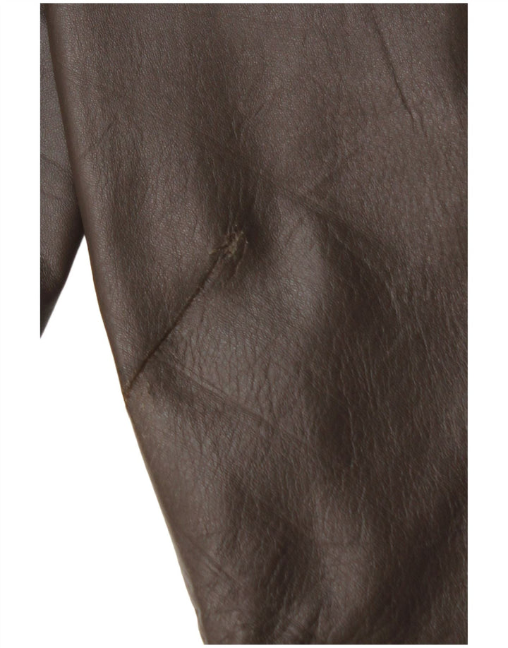 VINTAGE Gerade Lederhose für Damen W25 L29 Braun