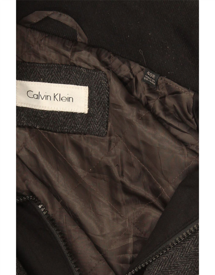 CALVIN KLEIN Herrenmantel UK 40 Große graue Wolle