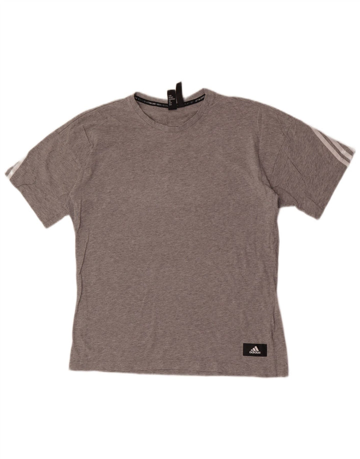 Adidas Herren T-Shirt Top Mittelgrau gefleckte Baumwolle
