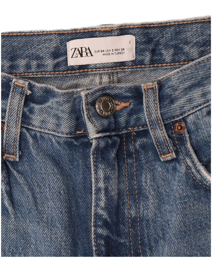 Zara Damen Bootcut Jeans EU 34 2XS W24 L30 Blau