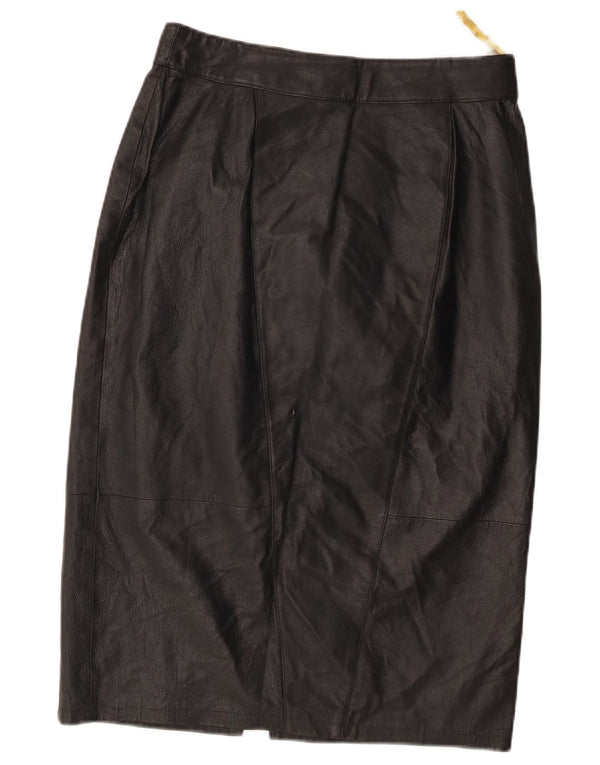 C&A Damen Canda Lederrock mit hoher Taille EU 42 Large W30 Schwarz