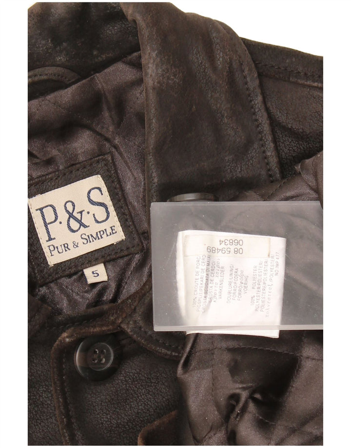 VINTAGE Herren Lederjacke UK 42 XL Braunes Leder