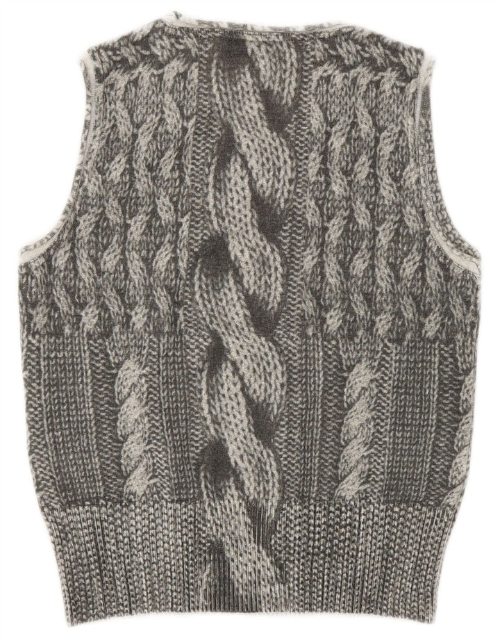 Trussardi Jeans Damen Weste Tank Top UK 12 Mittelgraue Wolle