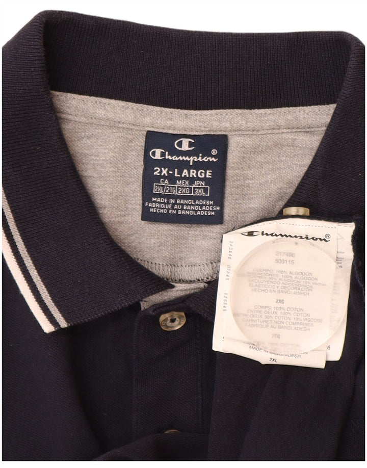 CHAMPION Herren Poloshirt 2XL Marineblau Baumwolle