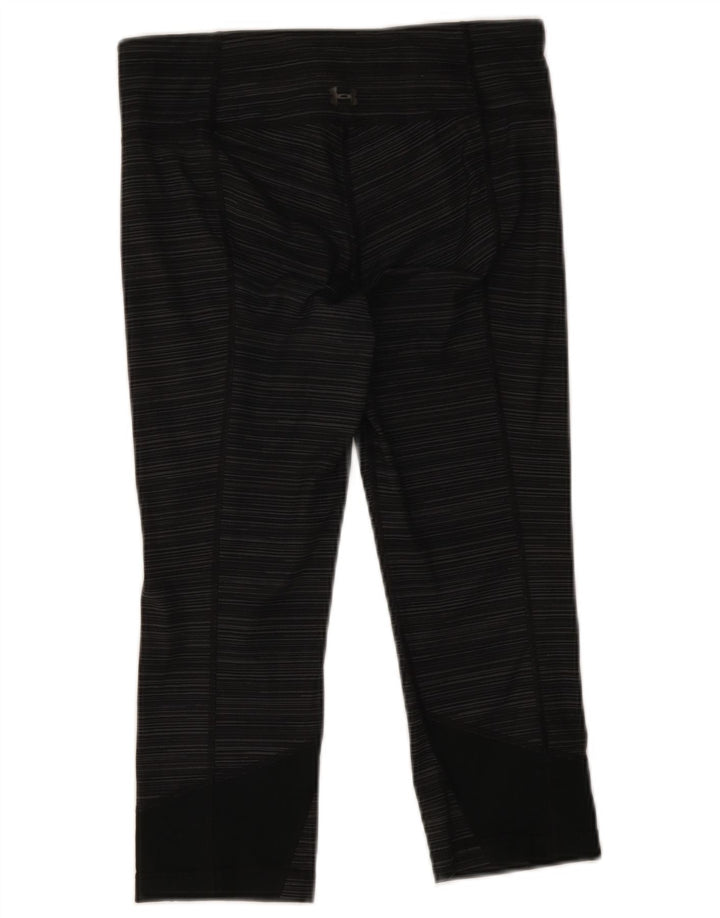 Under Armour Damen Capri-Leggings UK 10 Small Grau gestreift Polyester