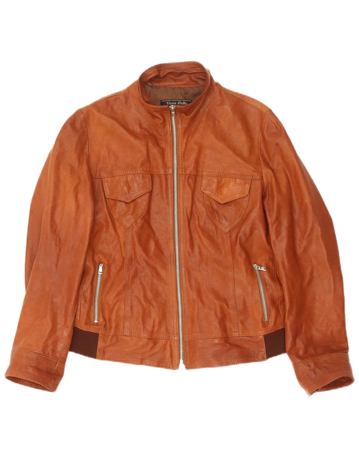 Vintage Damen Lederjacke IT 46 Großes braunes Leder