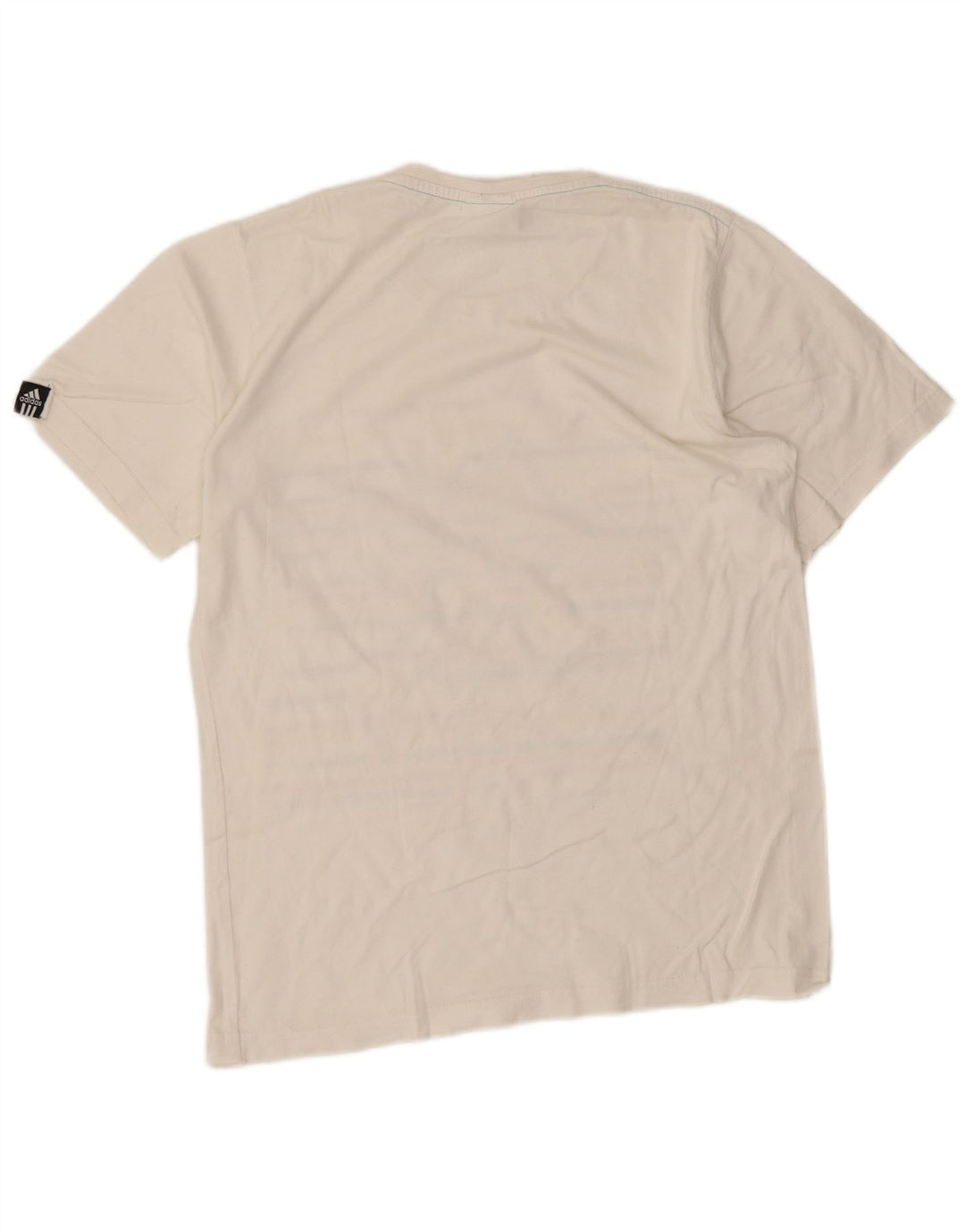 Adidas Herren Grafik-T-Shirt-Oberteil aus mittelweißer, geometrischer Baumwolle