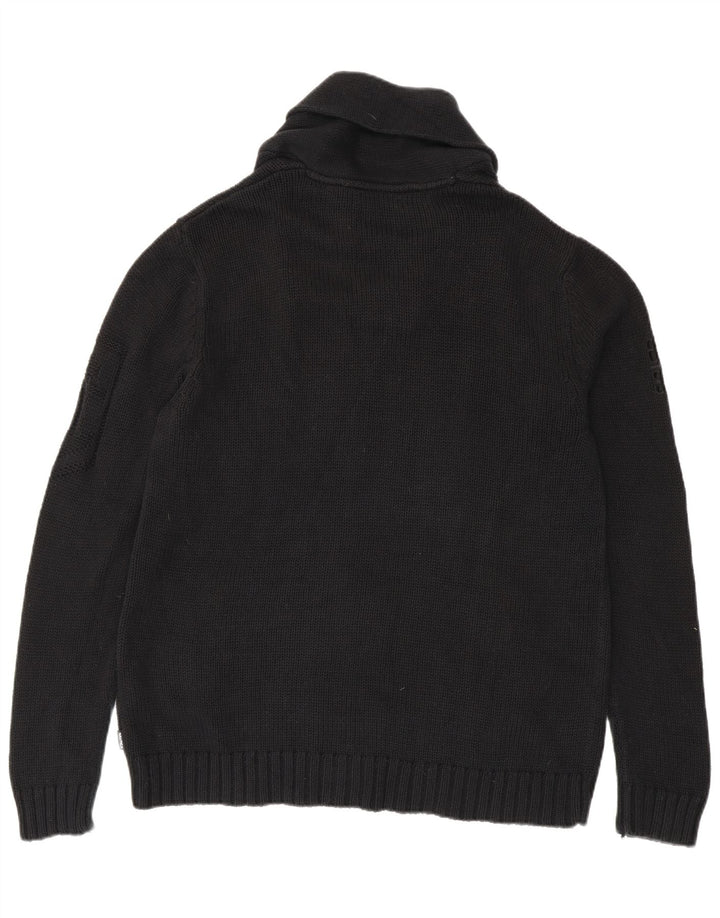 Nautica Herren-Pullover mit Schalkragen, groß, aus schwarzer Baumwolle