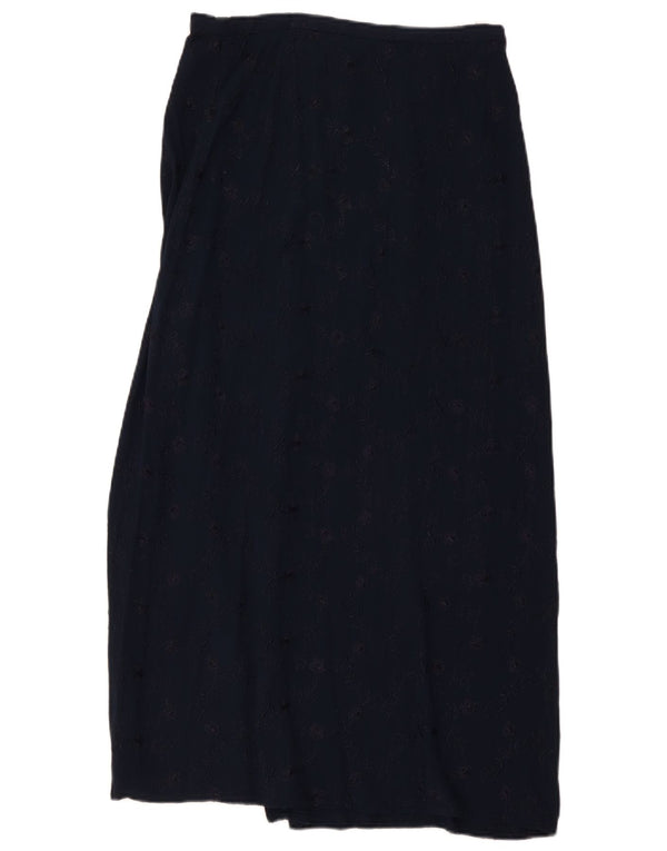 Dorothy Perkins Womens Maxi Skirt UK 14 Medium W30 Navy Blue Floral Viscose