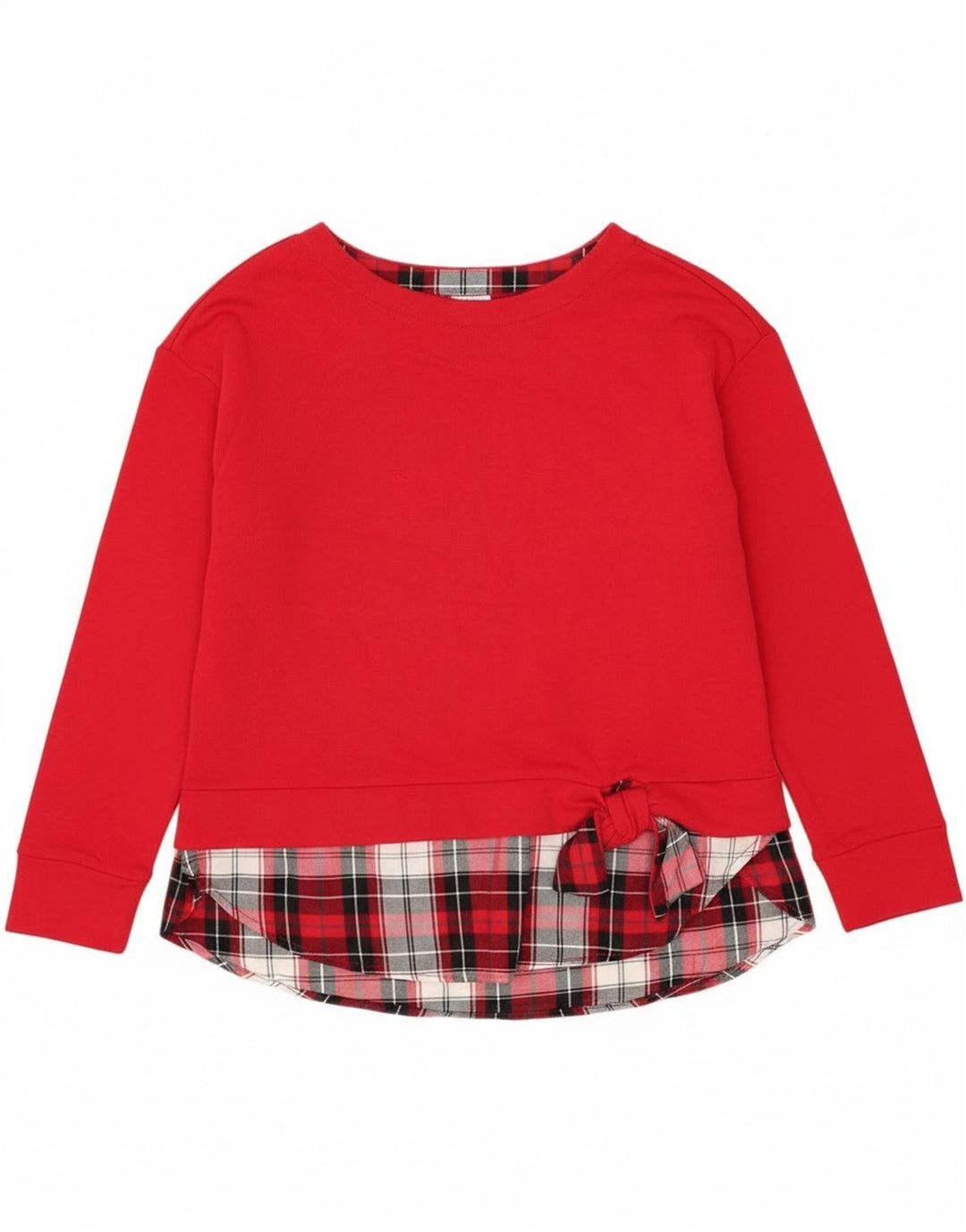 Izod Damen Top Langarm UK 14 Große rot karierte Baumwolle