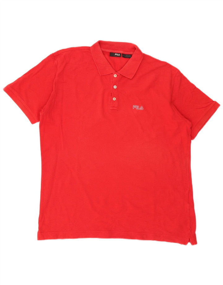 Fila Herren Poloshirt XL Rot Baumwolle