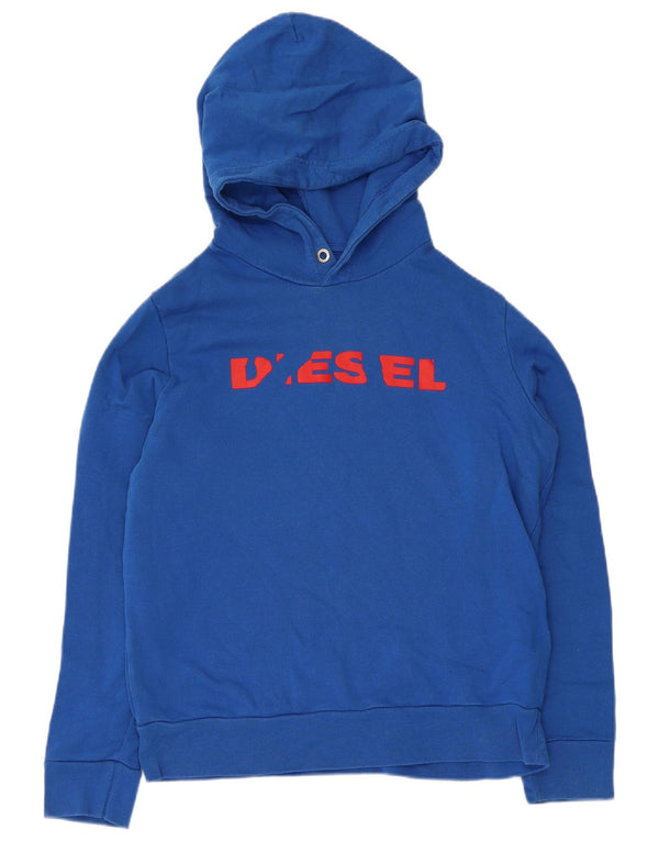 Diesel Jungen-Kapuzenpullover mit Grafik, 15–16 Jahre, blaue Baumwolle
