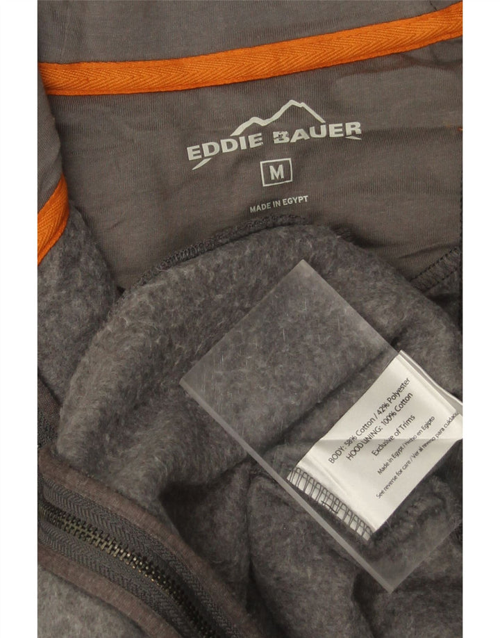 EDDIE BAUER Herren-Kapuzenpullover mit Reißverschluss, mittelgraue Baumwolle
