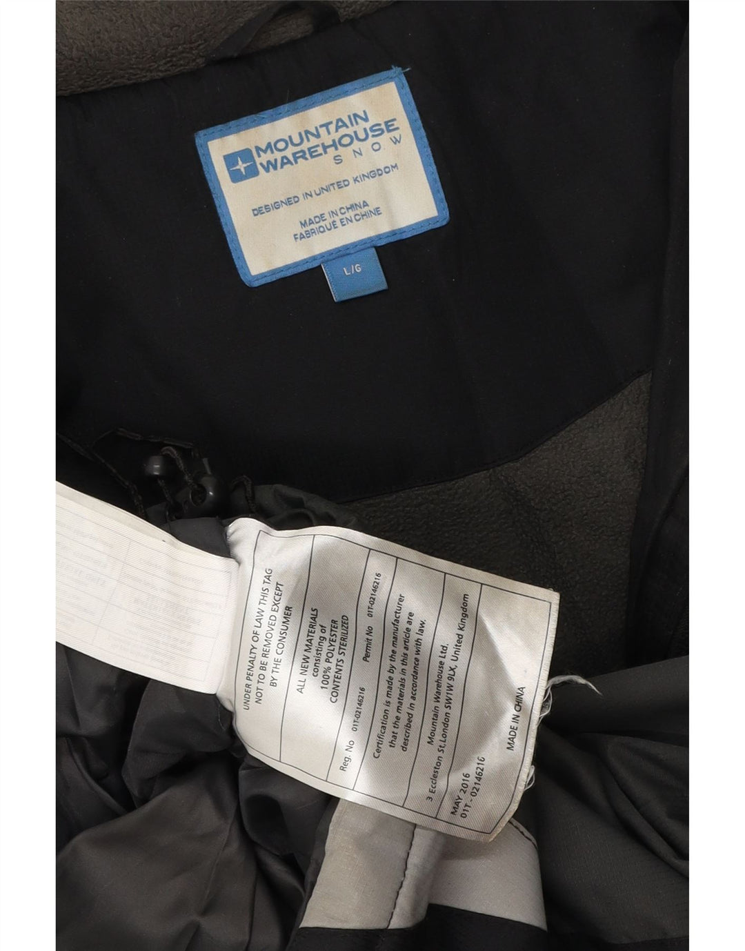 Mountain Warehouse Herren-Windbreaker-Jacke, UK 40, Größe L, Schwarz, Farbblock