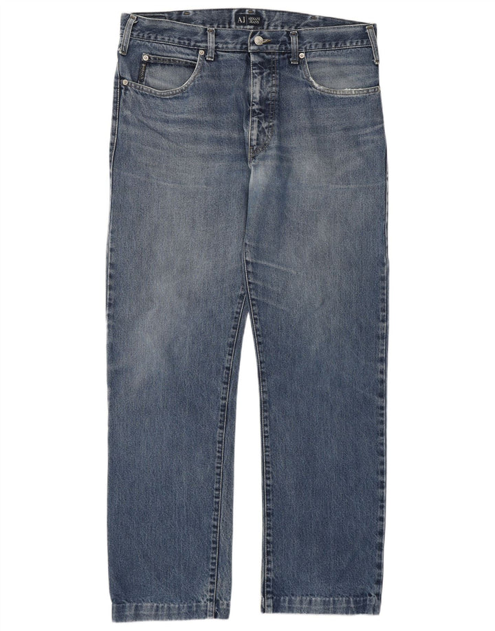 Armani Herren Straight Jeans W38 L31 Blau
