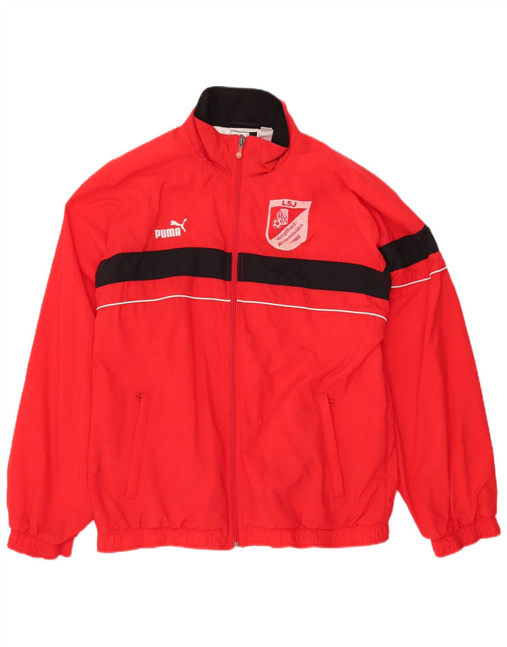 PUMA Herren Grafik-Trainingsanzug-Top-Jacke, großes rotes Polyester