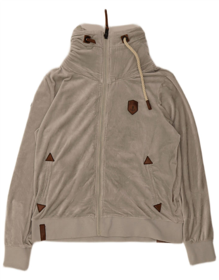 Naketano Herren Velours-Trainingsanzugoberteil, Jacke, 2XL, Grau, Polyester