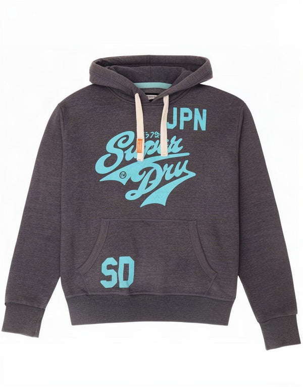 Superdry Mens Graphic Hoodie Jumper XL Navy Blue Cotton