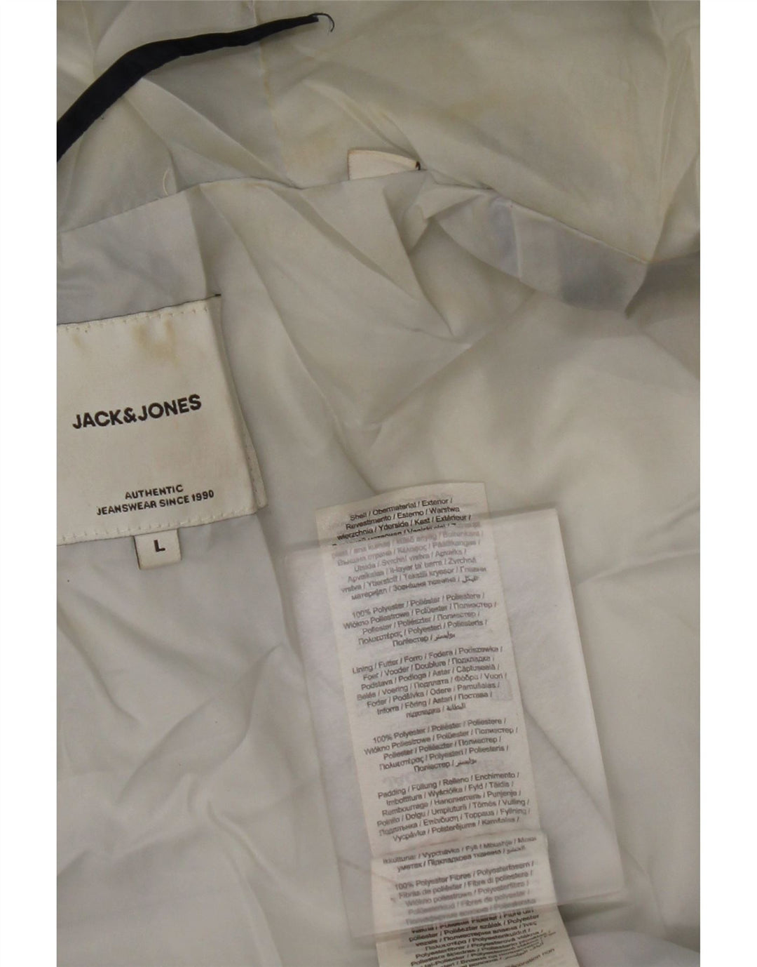 JACK & JONES Wattierte Herrenjacke mit Kapuze, UK 40, Größe L, Marineblau, Polyester