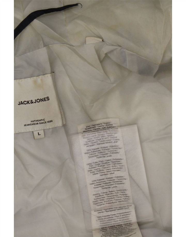 JACK & JONES Wattierte Herrenjacke mit Kapuze, UK 40, Größe L, Marineblau, Polyester