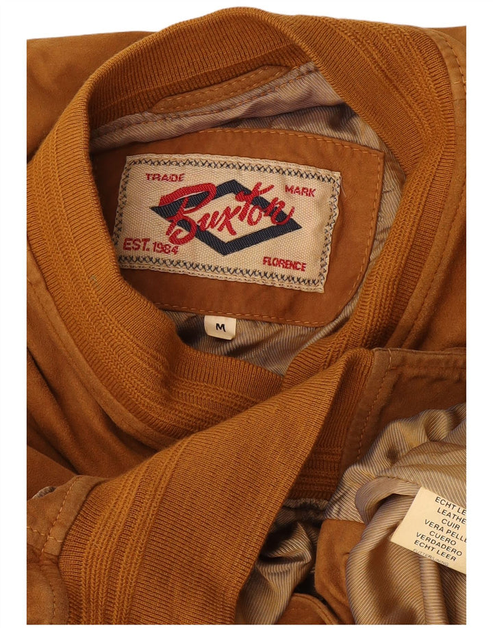 Burton Herren Wildleder Bomberjacke UK 38 Mittelbraunes Leder