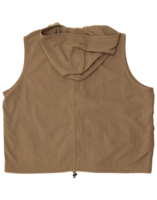 Columbia Womens Hooded Oversized Utility Gilet UK 18 XL Khaki Nylon