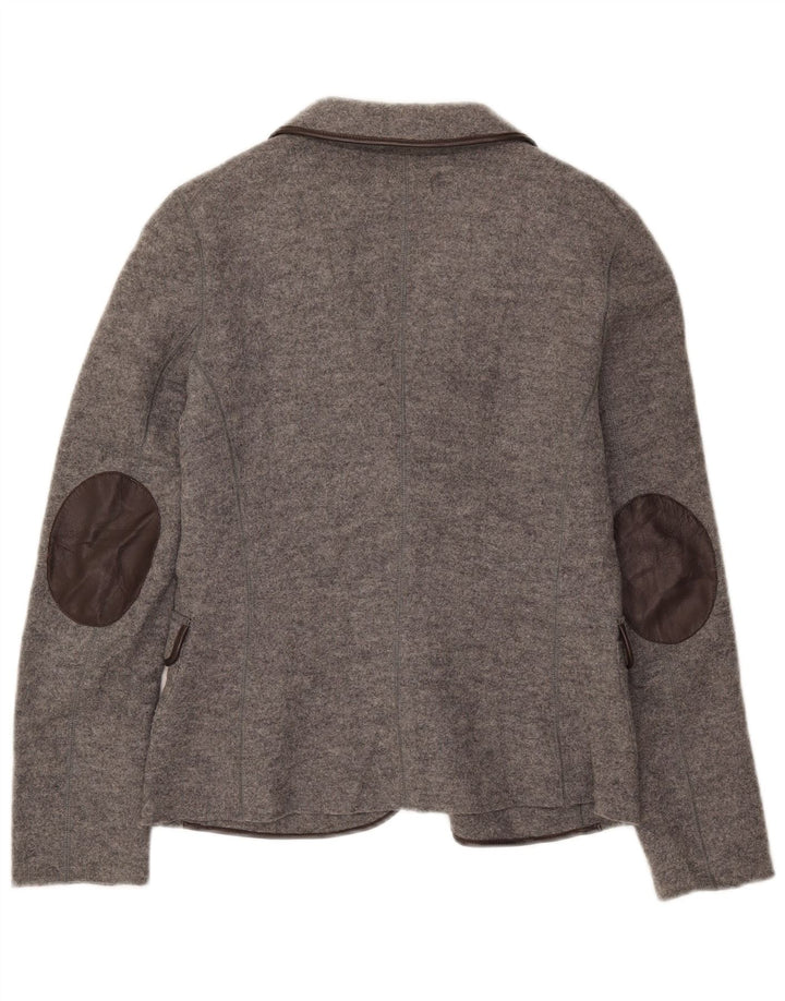 Massimo Dutti Damen-Blazerjacke mit 2 Knöpfen, EU 42, große graue Wolle