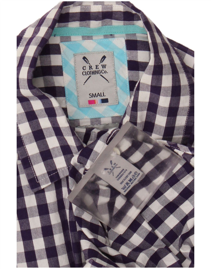 Crew Clothing Herren-Hemd, klein, violett, Gingham-Baumwolle