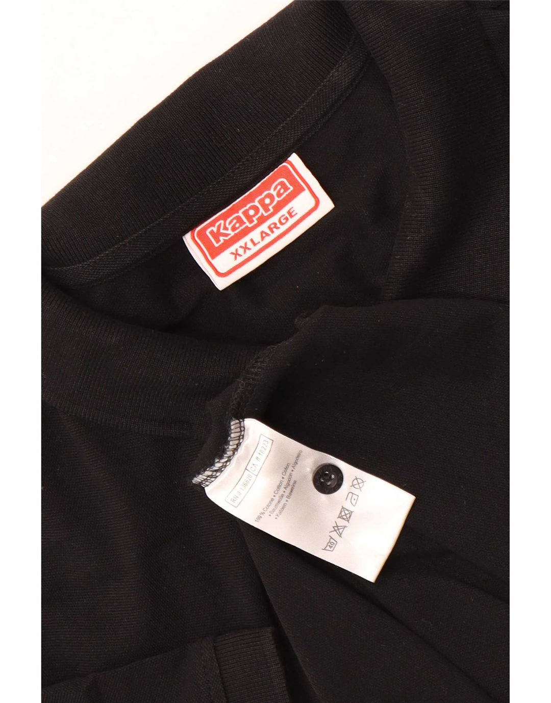 Kappa Herren Poloshirt 2XL Schwarz Baumwolle