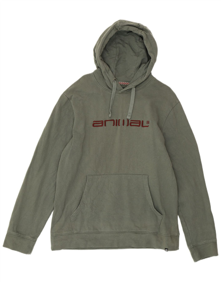 ANIMAL Herren-Kapuzenpullover mit Grafik, groß, grüne Baumwolle