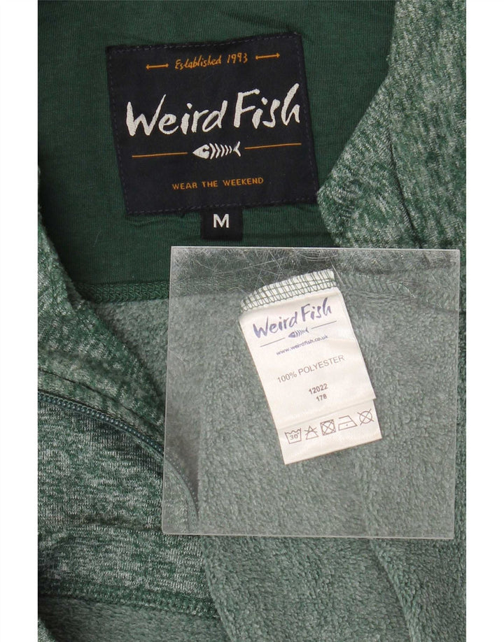 Weird Fish Herren-Fleecepullover mit Reißverschluss, mittelgrün geflecktes Polyester