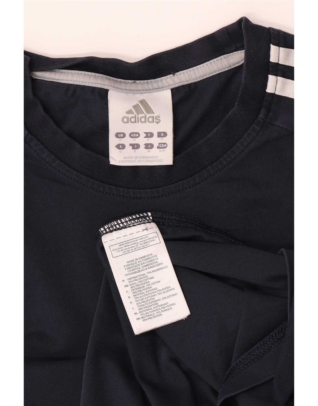 Adidas Herren-T-Shirt mit kurzen Ärmeln, normal, Größe S, Marineblau, Farbblock