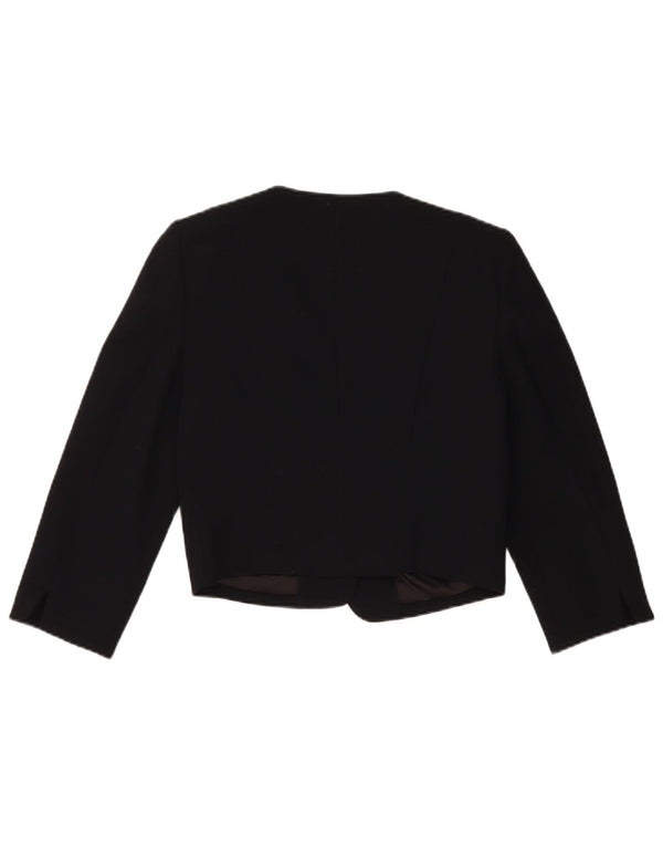 Monsoon Damen Crop Open Blazer Jacke UK 10 Small Schwarz Polyester
