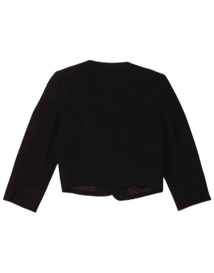 Monsoon Damen Crop Open Blazer Jacke UK 10 Small Schwarz Polyester