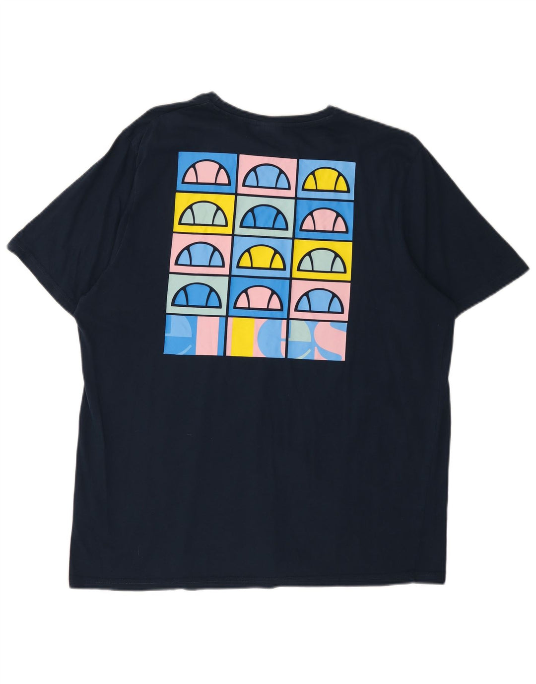 ELLESSE Herren Grafik T-Shirt Top 2XL Marineblau Baumwolle